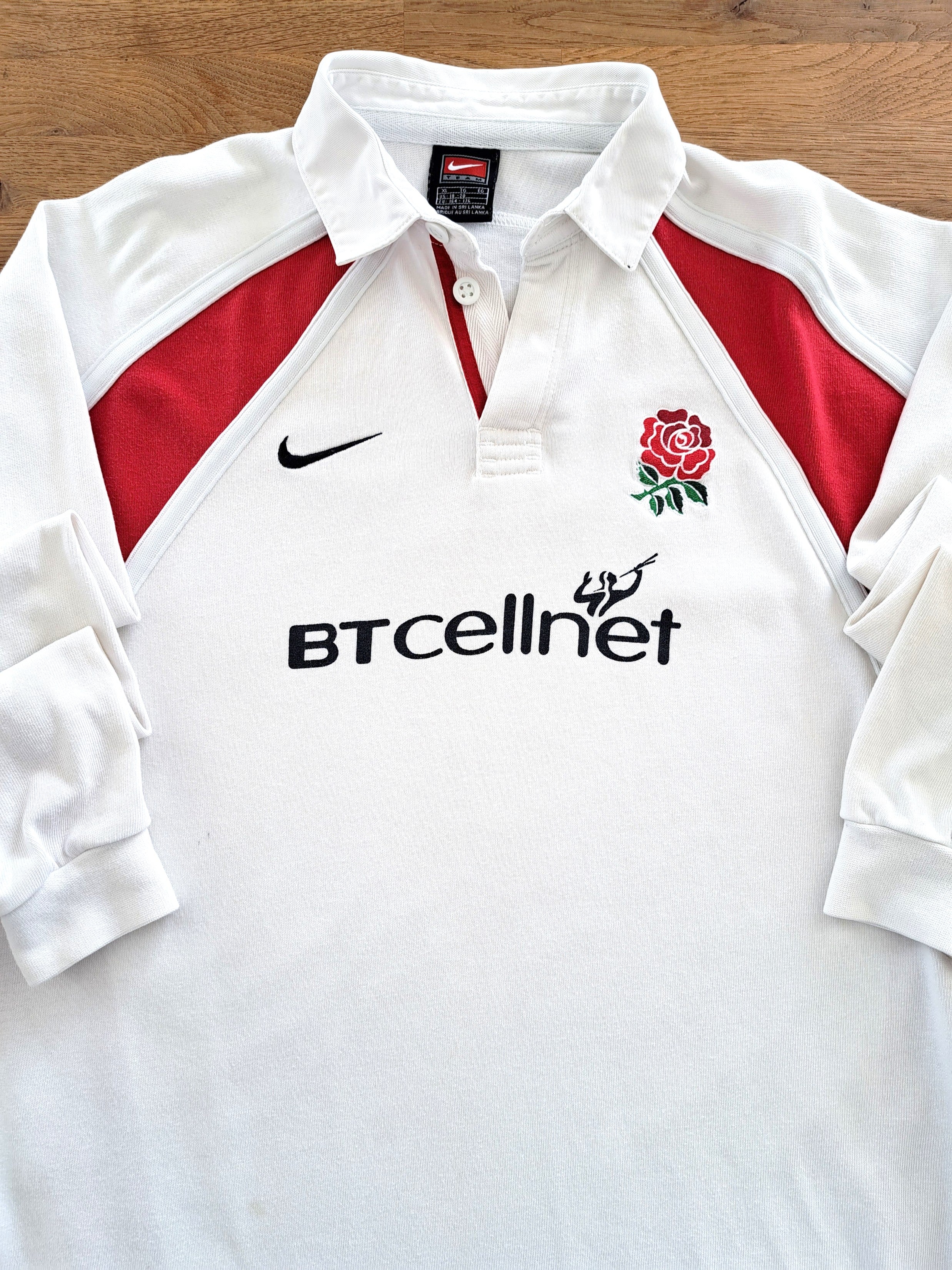 2001/02 England Home Long Sleeve Rugby Shirt