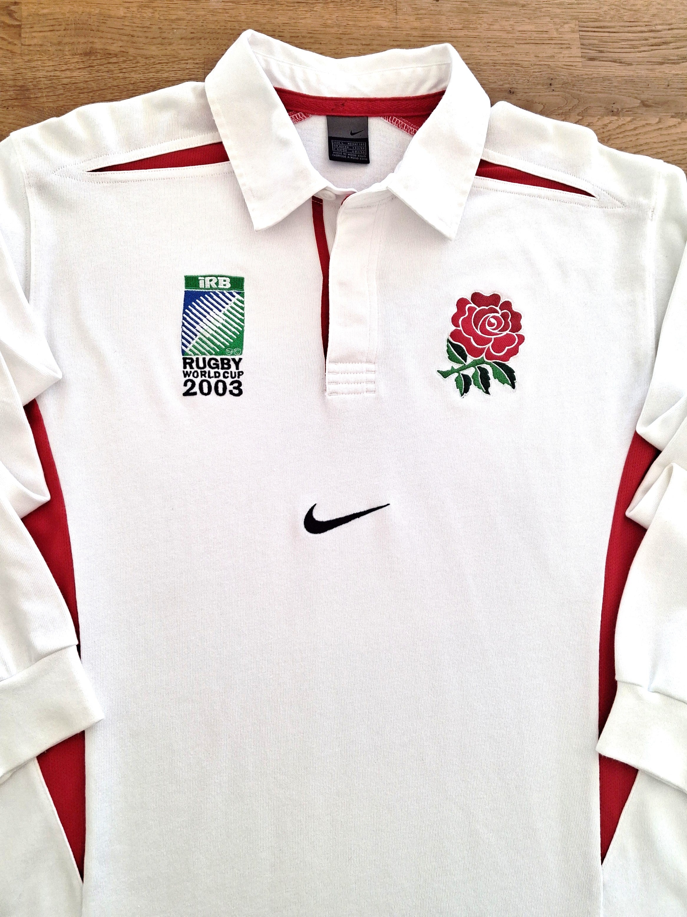 2003 England Home World Cup Long Sleeve Rugby Shirt