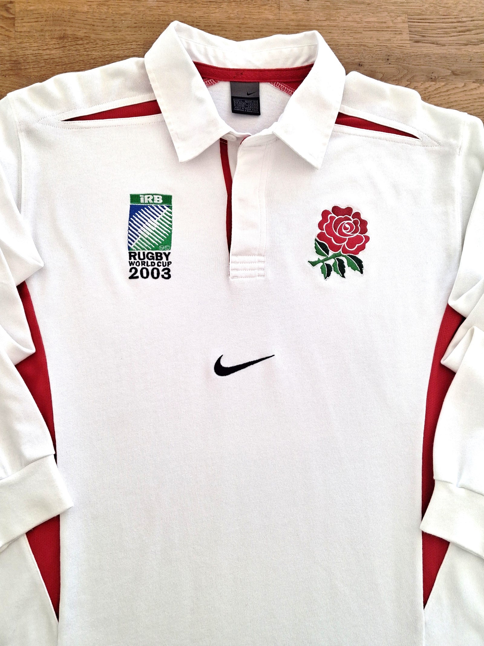 2003 England Home World Cup Long Sleeve Rugby Shirt