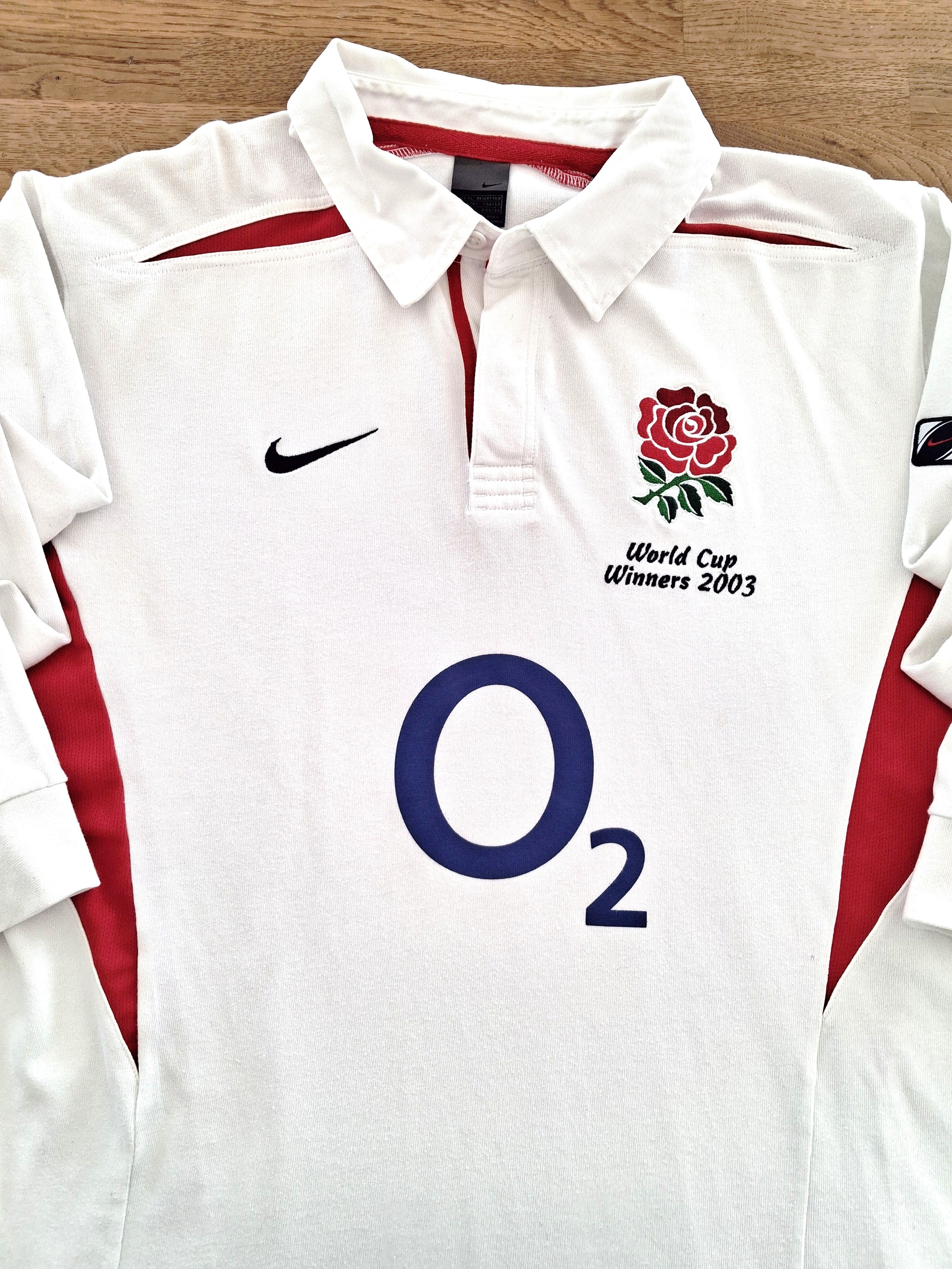 2003 England Home 'World Cup Winners' Long Sleeve Rugby Shirt