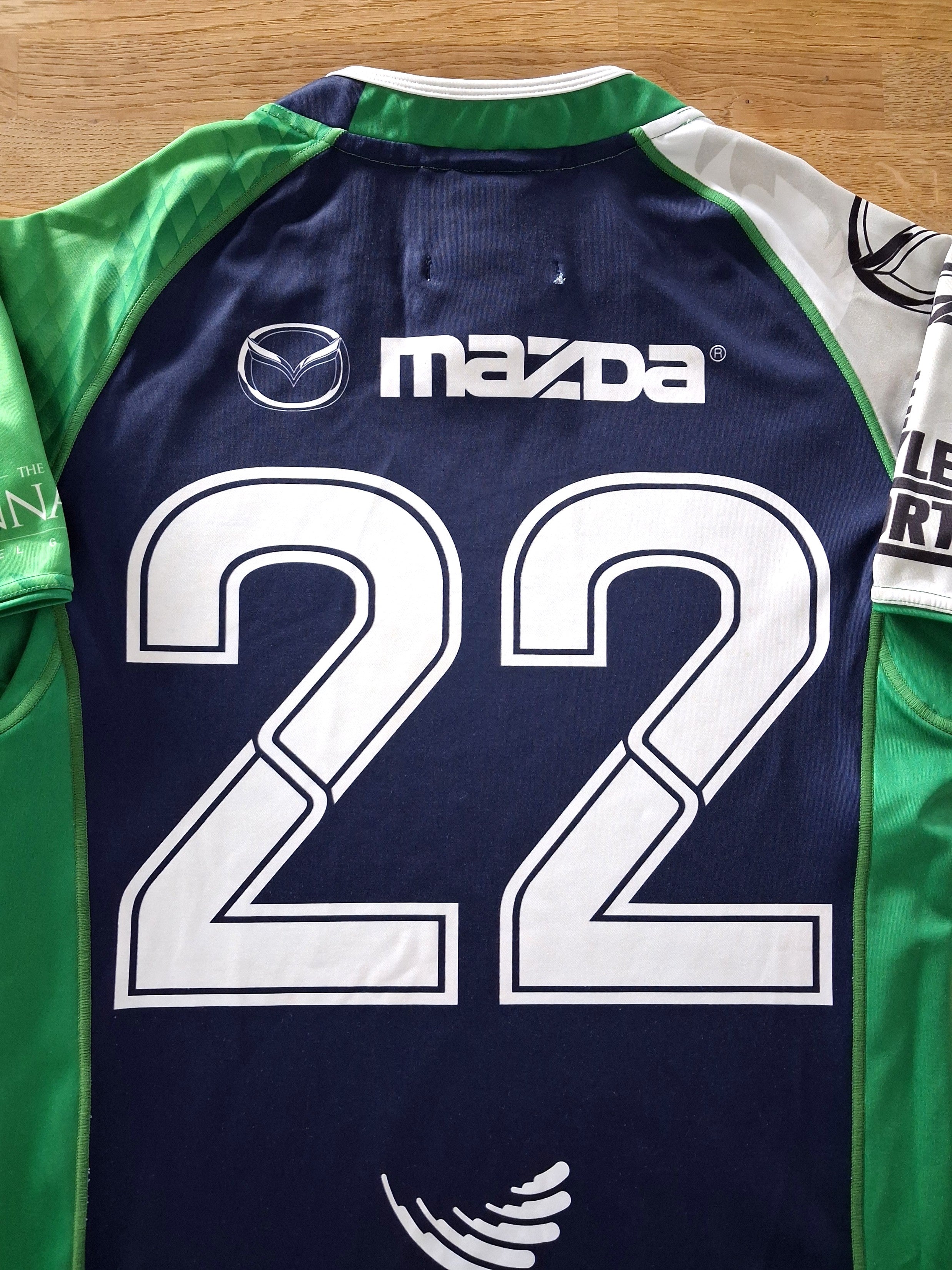 2015/16 Connacht Eagles Home Match Worn Rugby Shirt #22