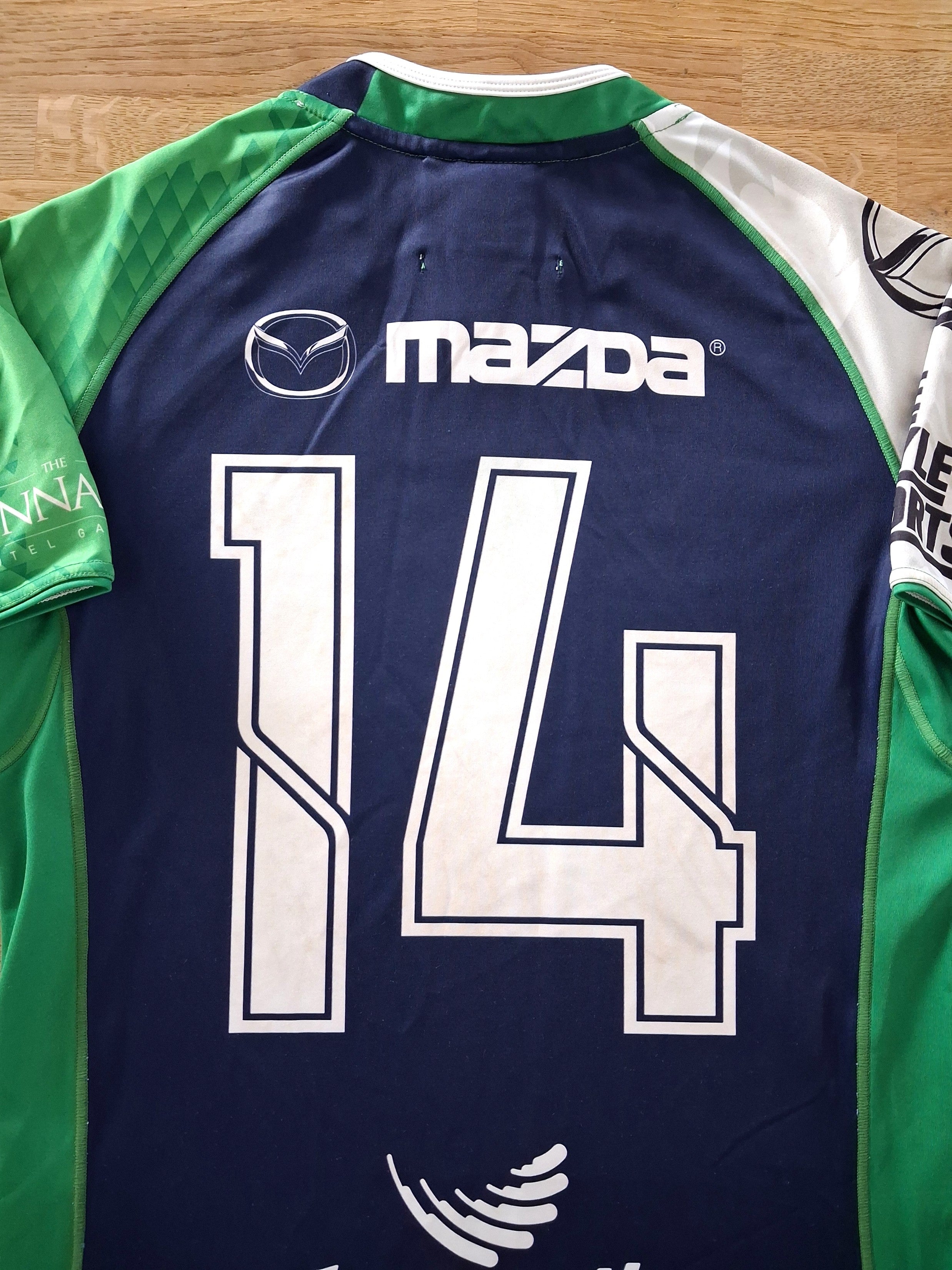2014/15 Connacht Eagles Home Match Worn Rugby Shirt #14