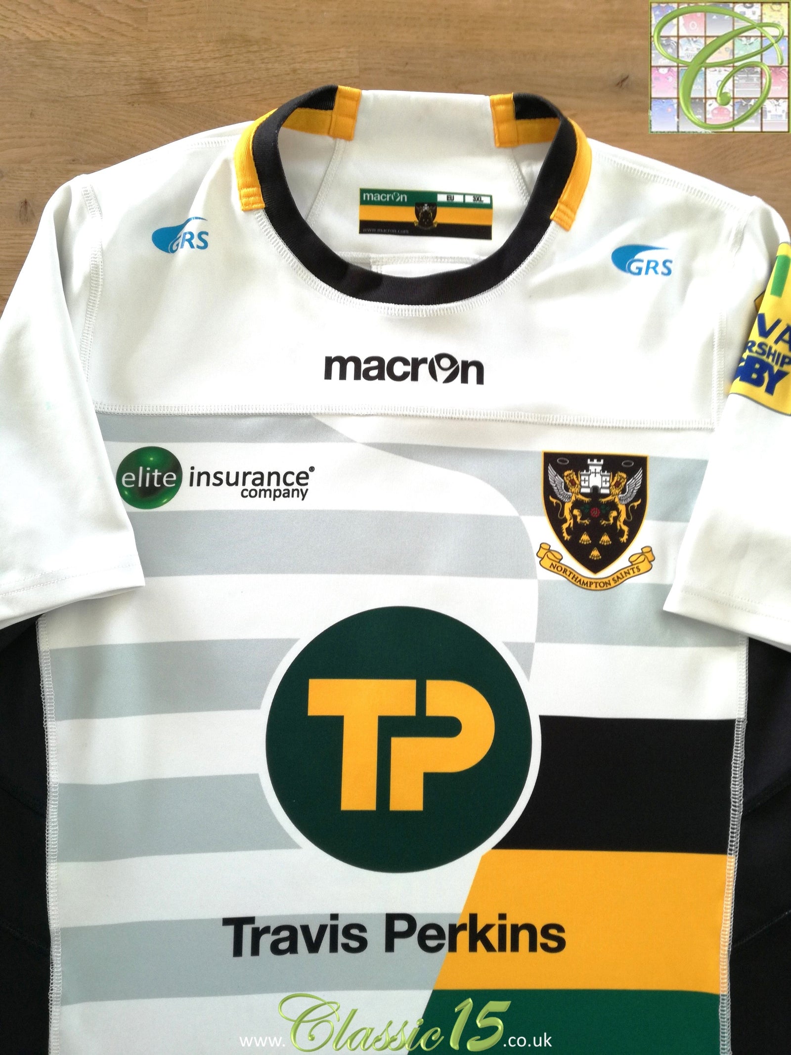 2016/17 Northampton Saints Away Premiership Player Spec Rugby Shirt