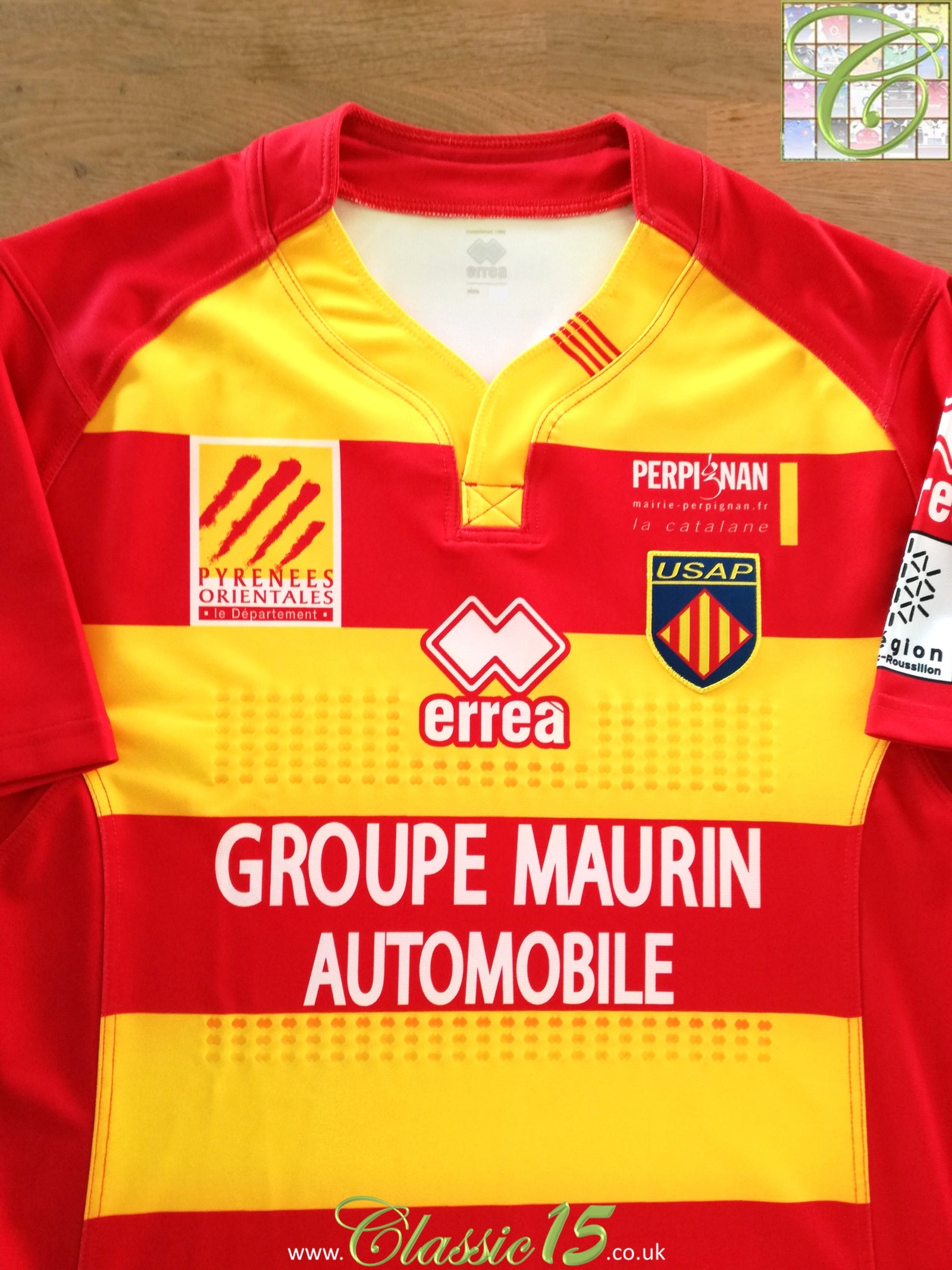 2015/16 USA Perpignan Home Player Issue Rugby Shirt