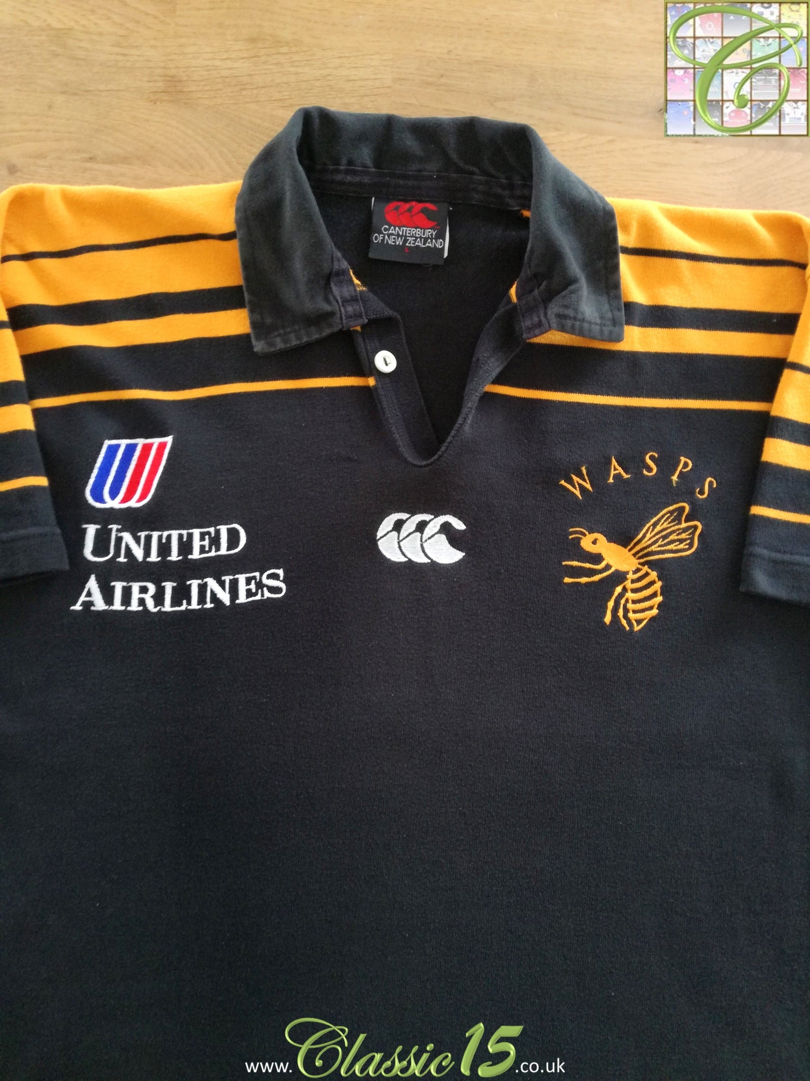 1995/96 Wasps Home Match Worn Rugby Shirt