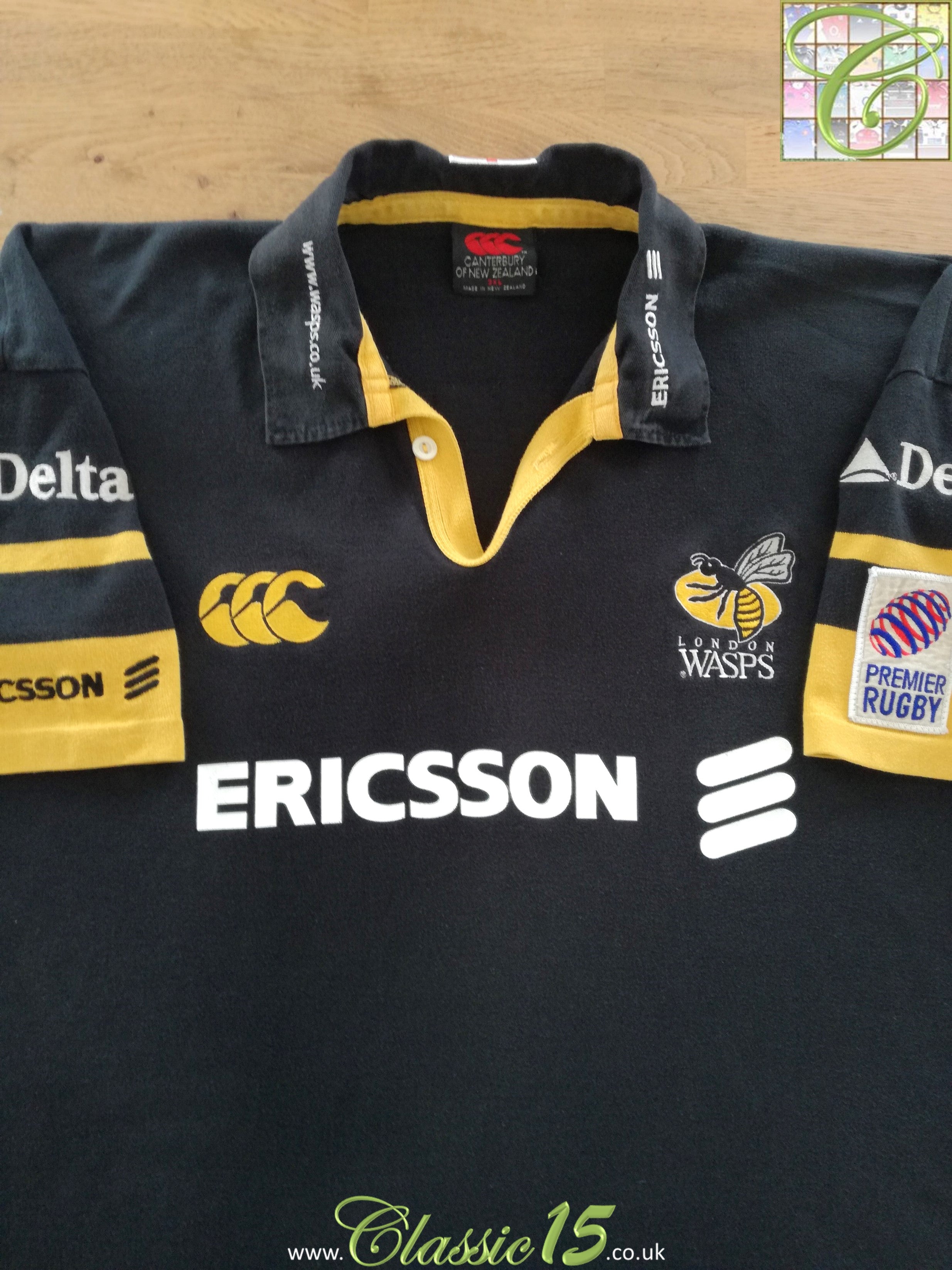 1999/00 London Wasps Home Match Worn Premier Rugby Shirt