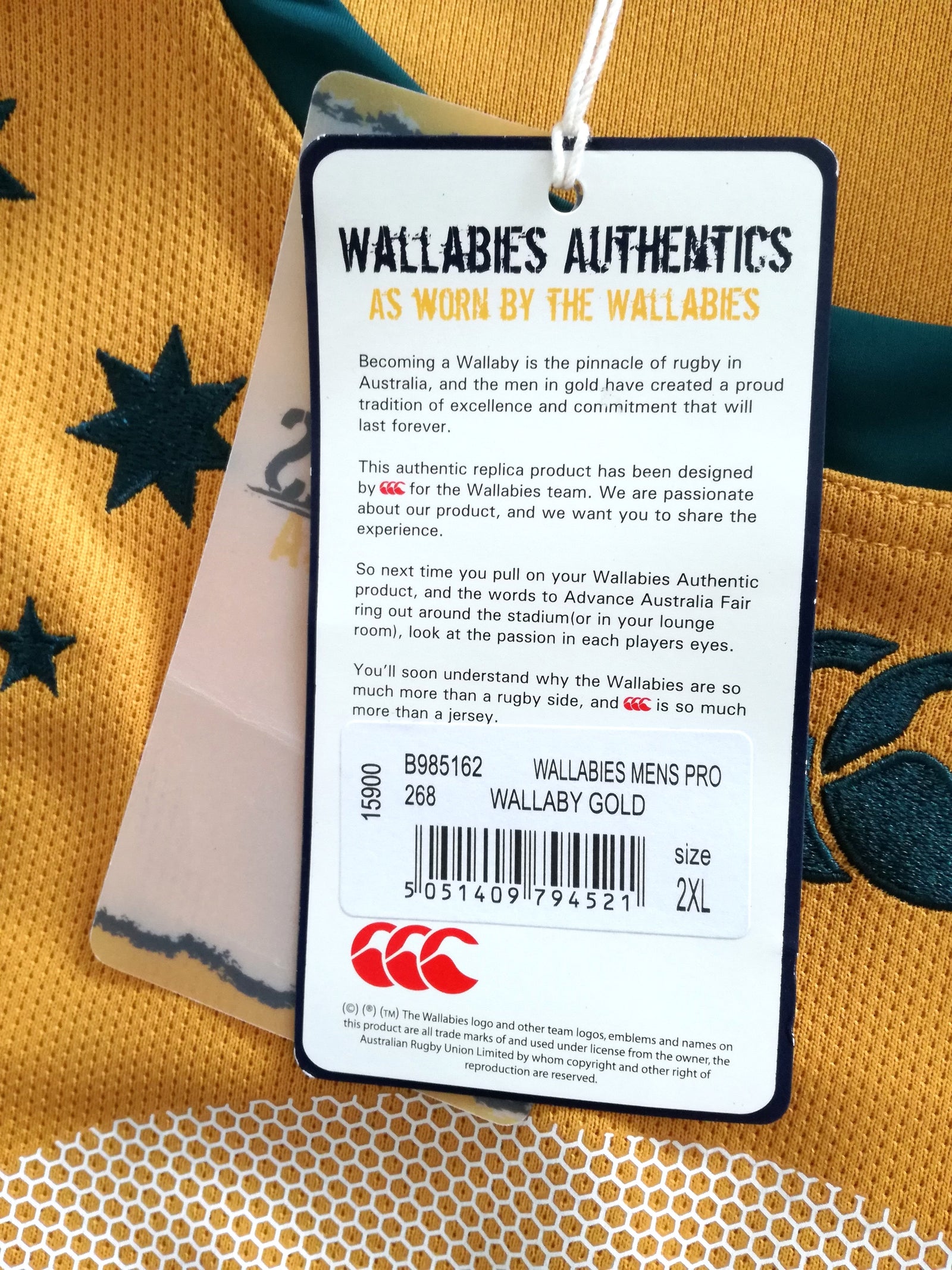 2007 Australia Home Pro-Fit Rugby Shirt (XXL) *BNWT*