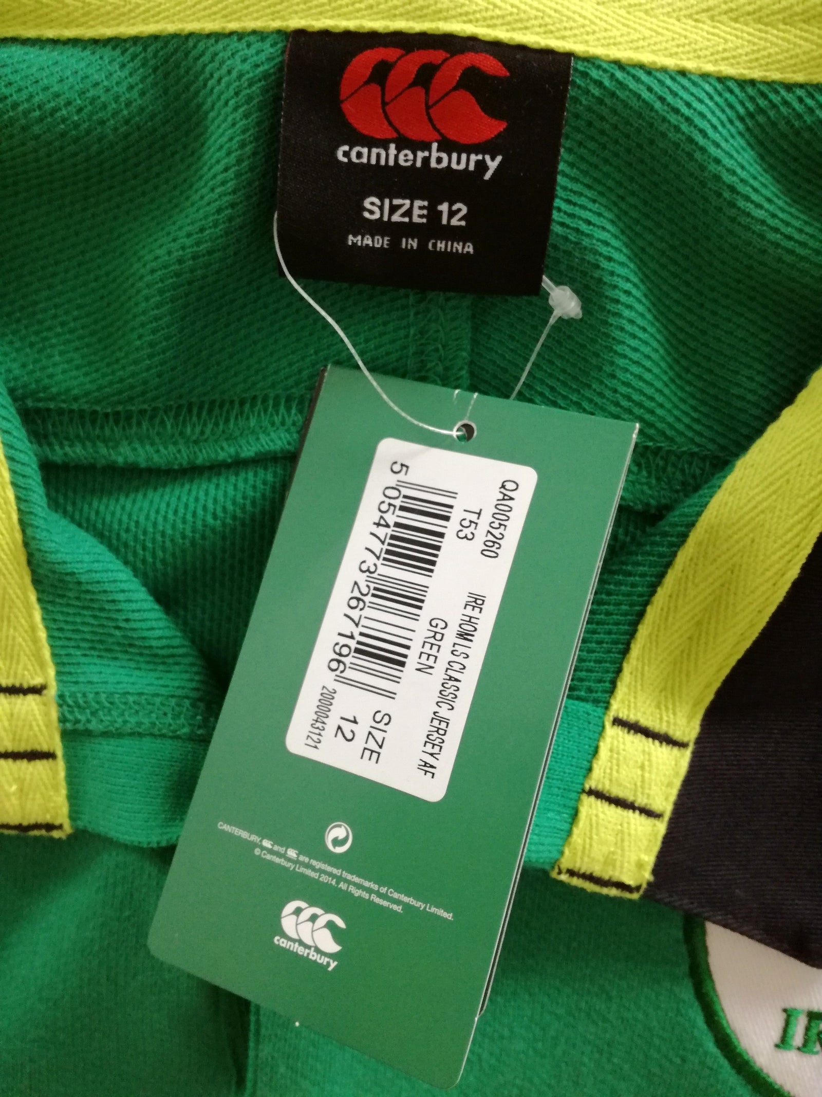 2020/21 Ireland Home Vapodri Rugby Shirt. (W) (Size 12) *BNWT*