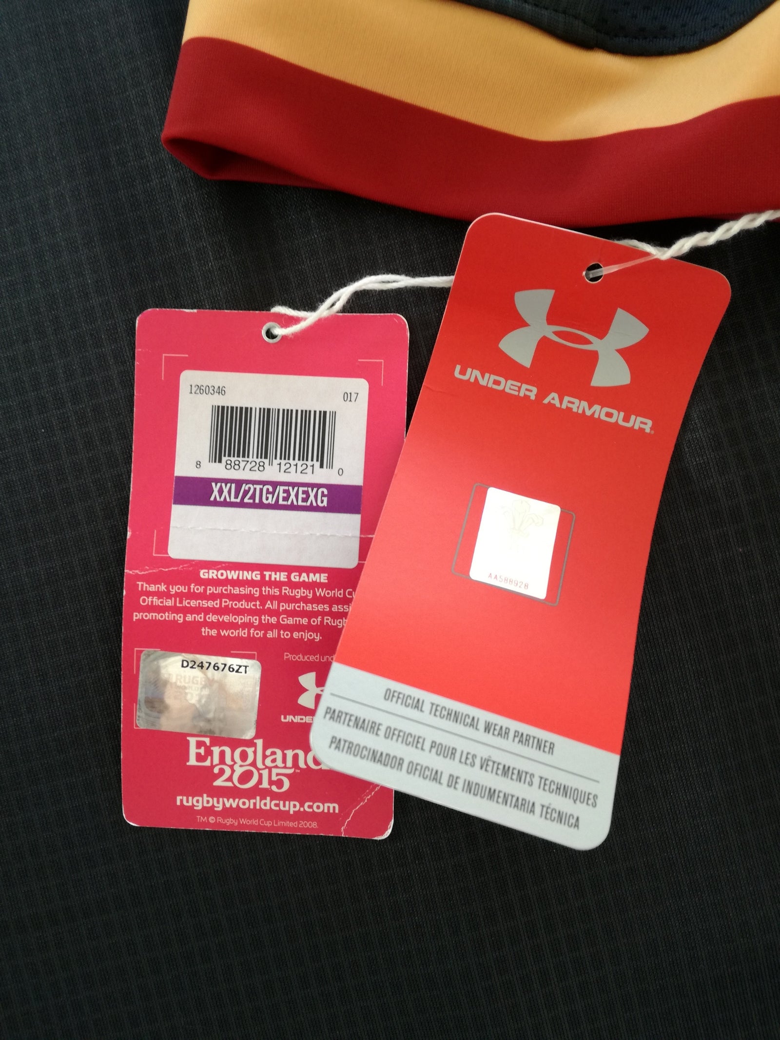2015 Wales Away World Cup Pro-Fit Rugby Shirt (W) (XXL) *BNWT*