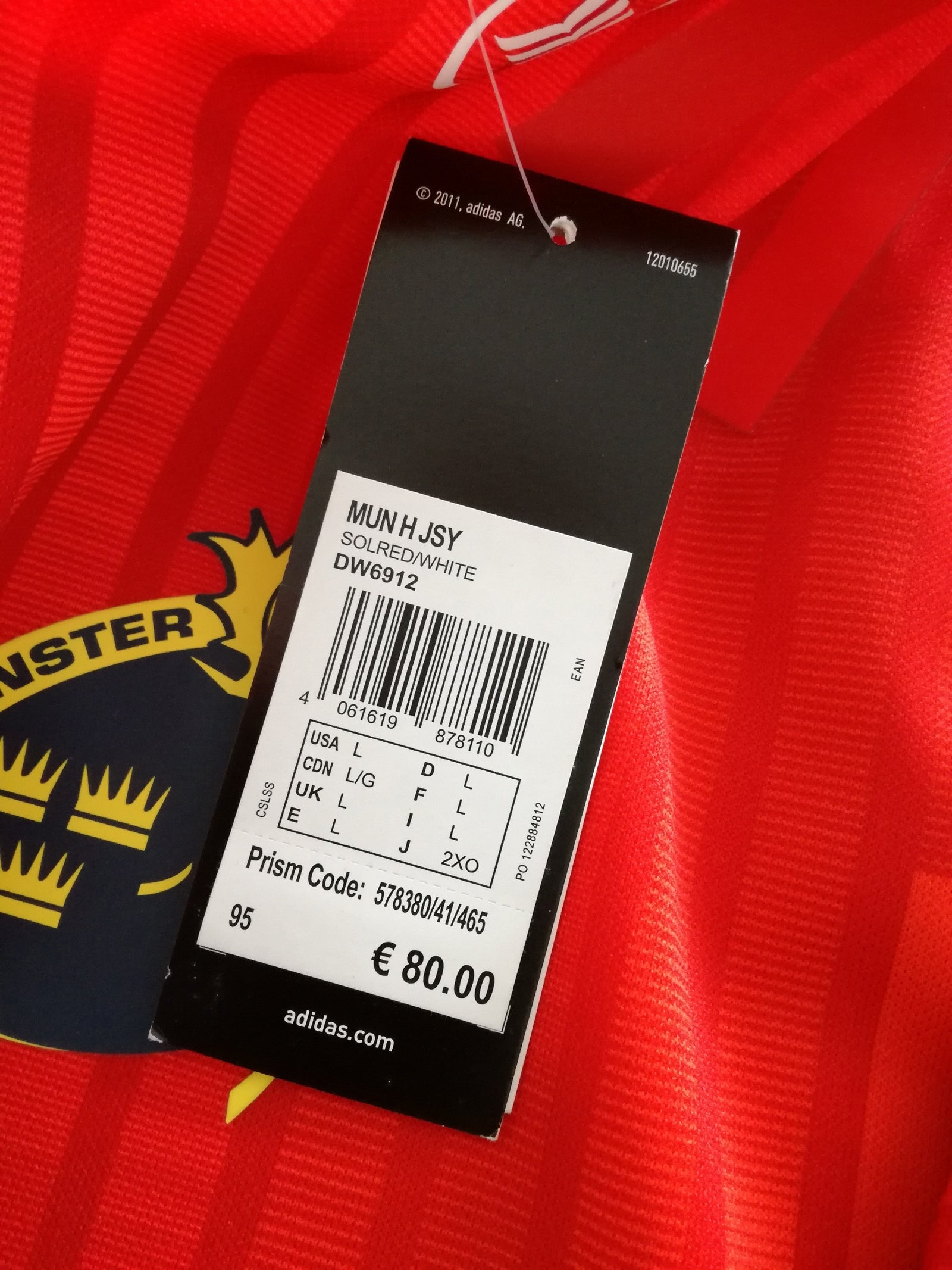2019/20 Munster Home Rugby Shirt (L) *BNWT*