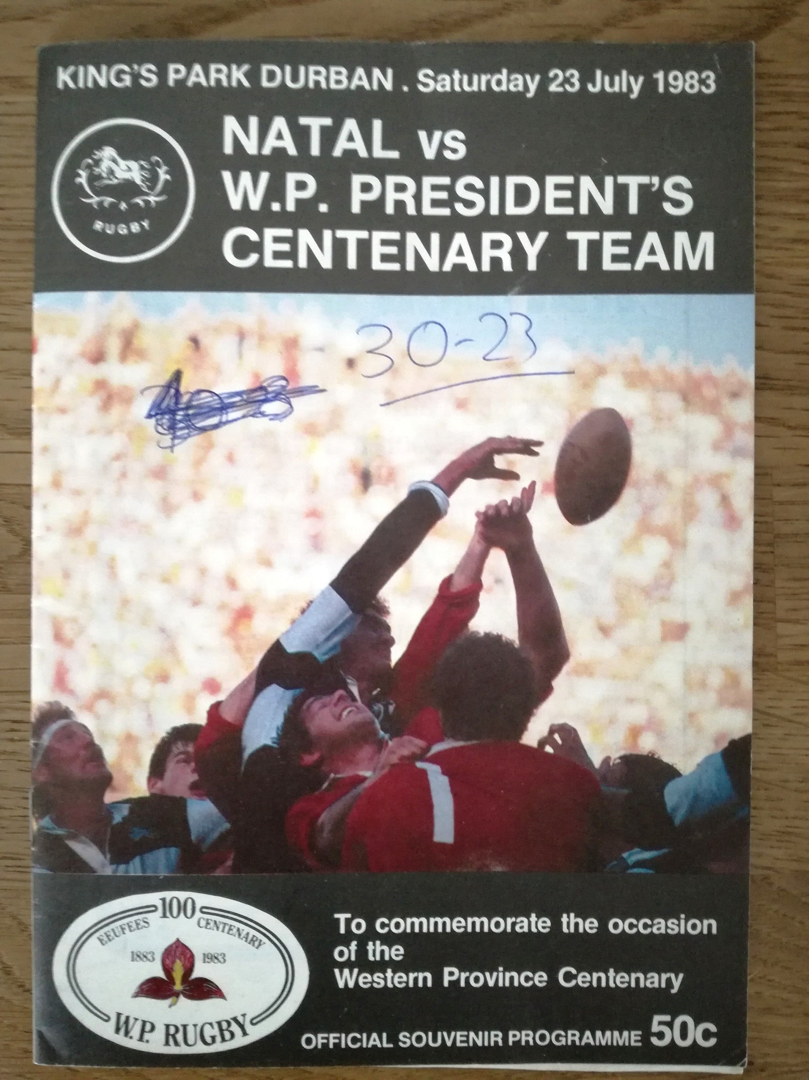 1983 Western Province President's Centenary Team vs Natal Match Worn Rugby Shirt #17 (Peter Wheeler) (XL)