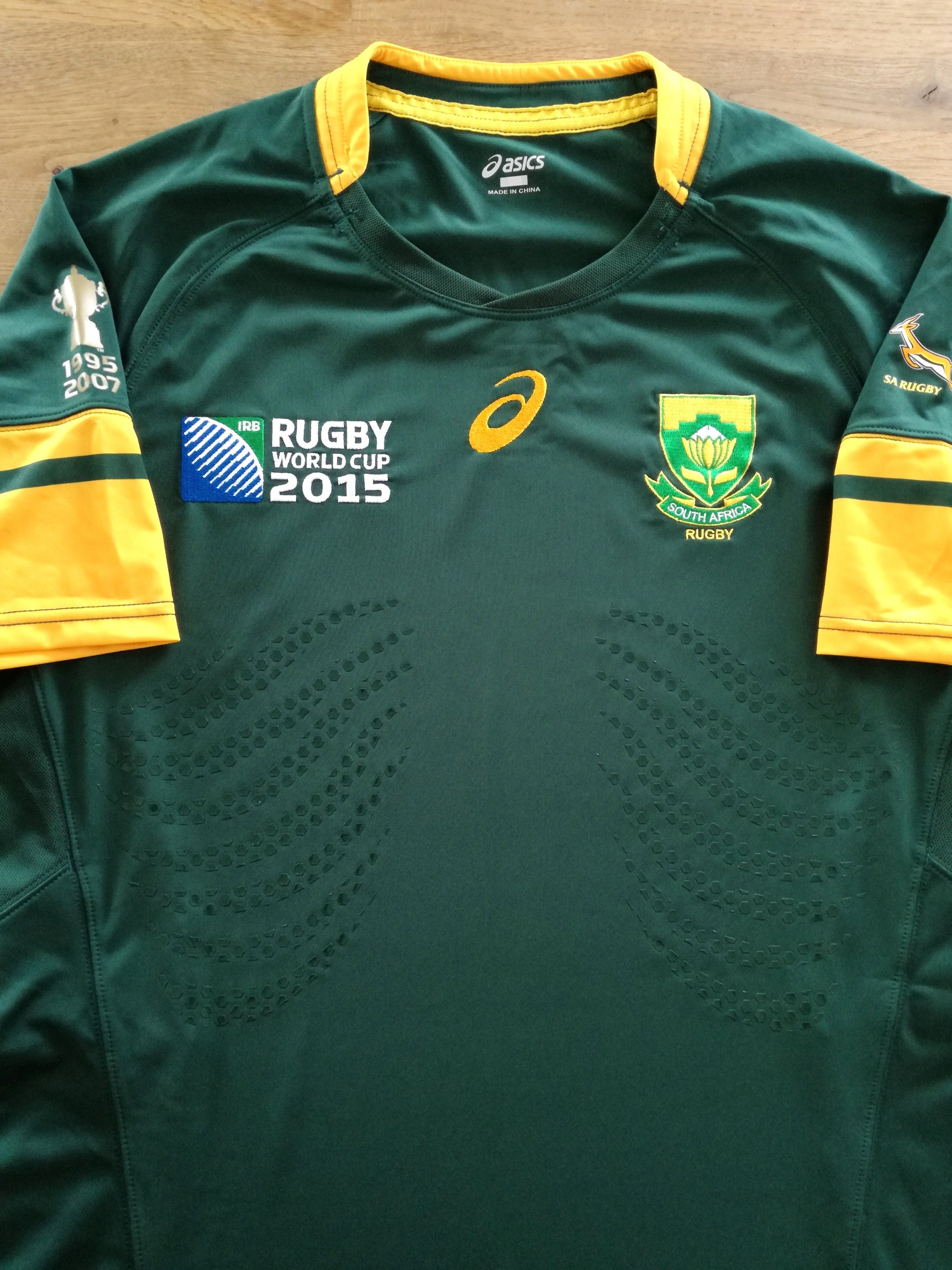 2015 South Africa Home Pro-Fit World Cup Rugby Shirt