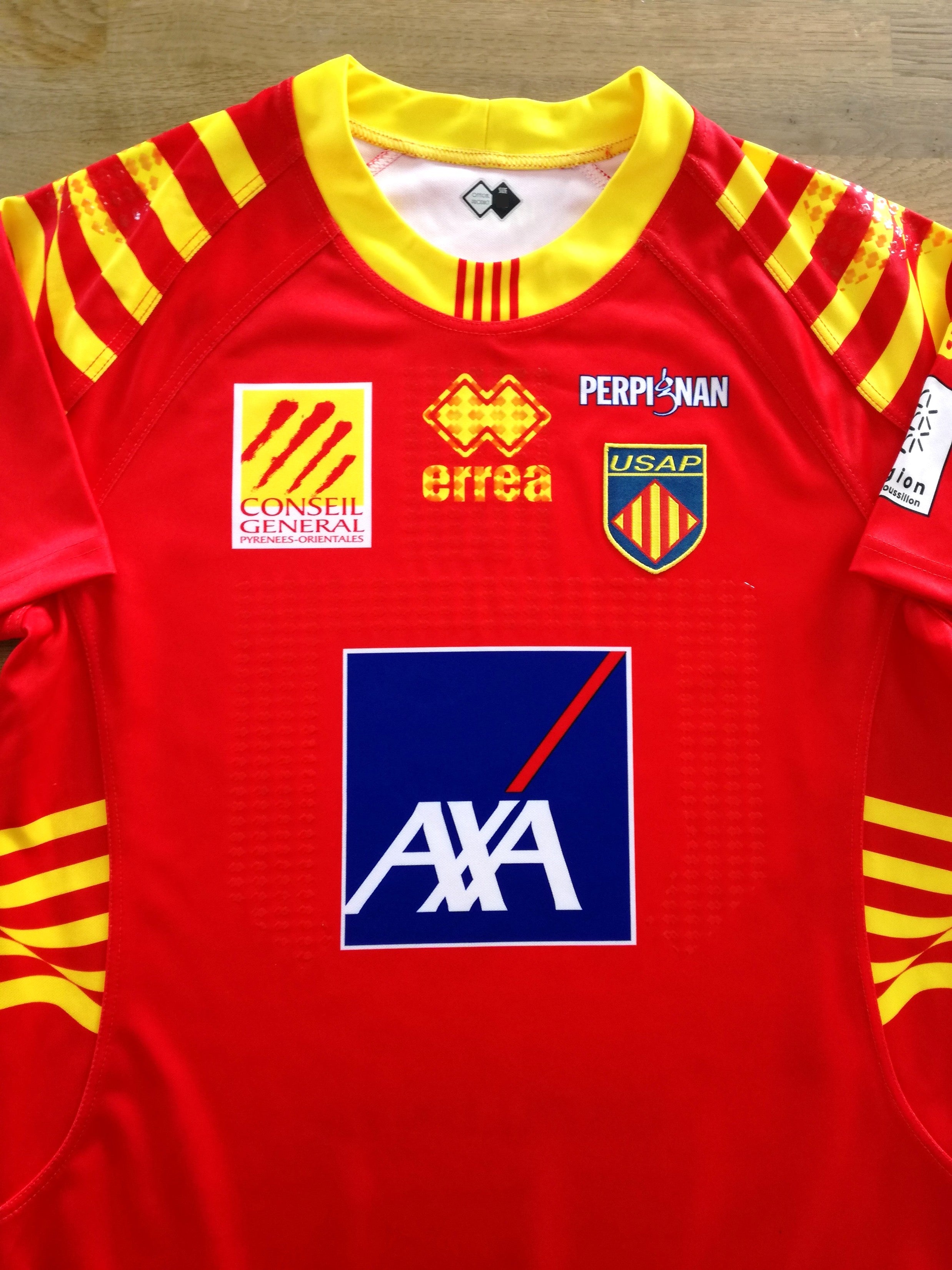 2010/11 Perpignan Home Player Issue Rugby Shirt