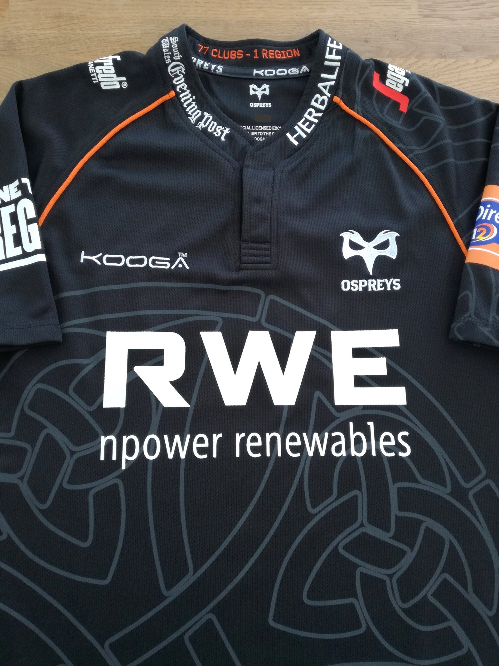 2013/14 Ospreys Home Pro12 Rugby Shirt