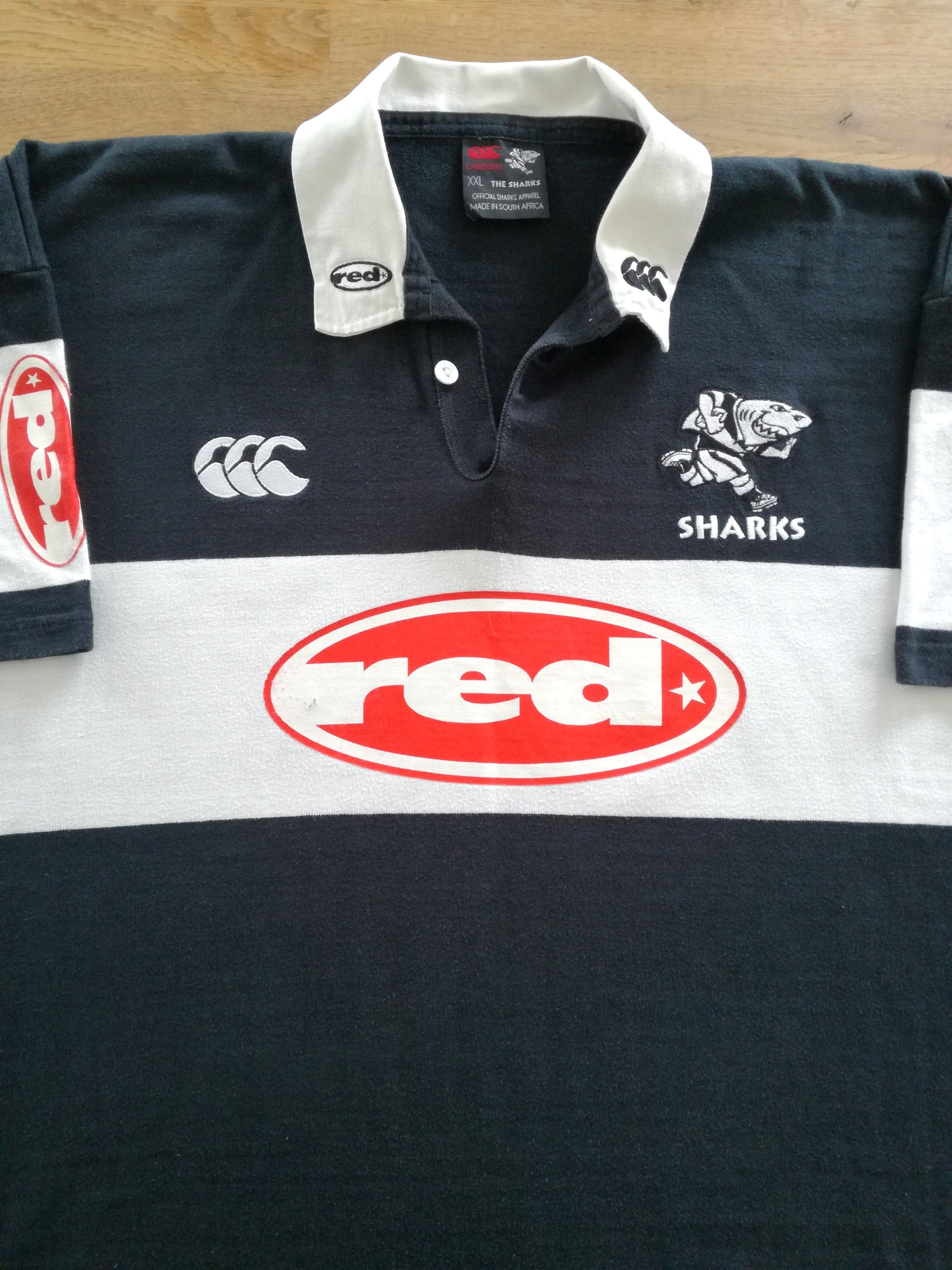 2001 Sharks Home Currie Cup Rugby Shirt