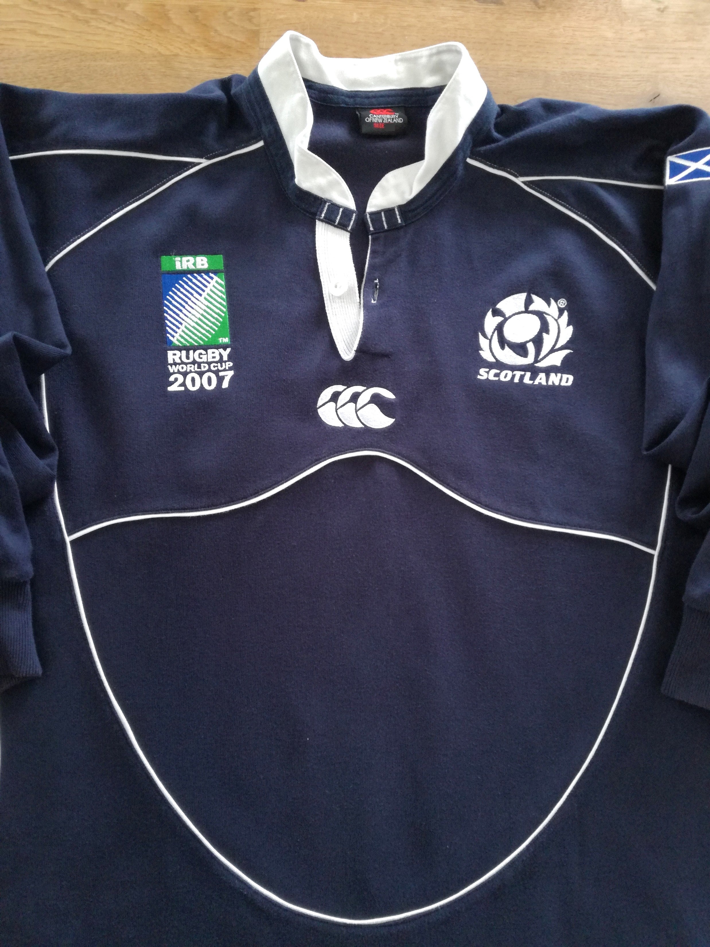 2007 Scotland Home World Cup Long Sleeve Rugby Shirt