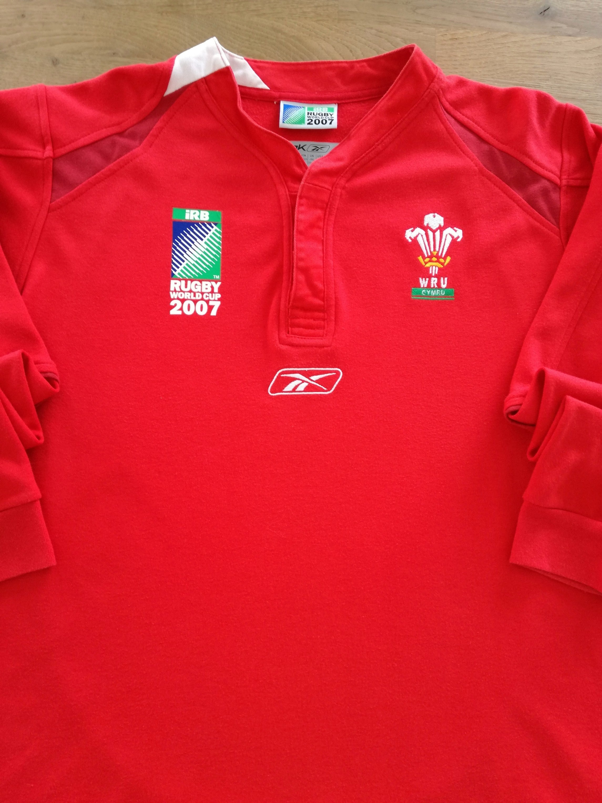 2007 Wales Home World Cup Long Sleeve Rugby Shirt