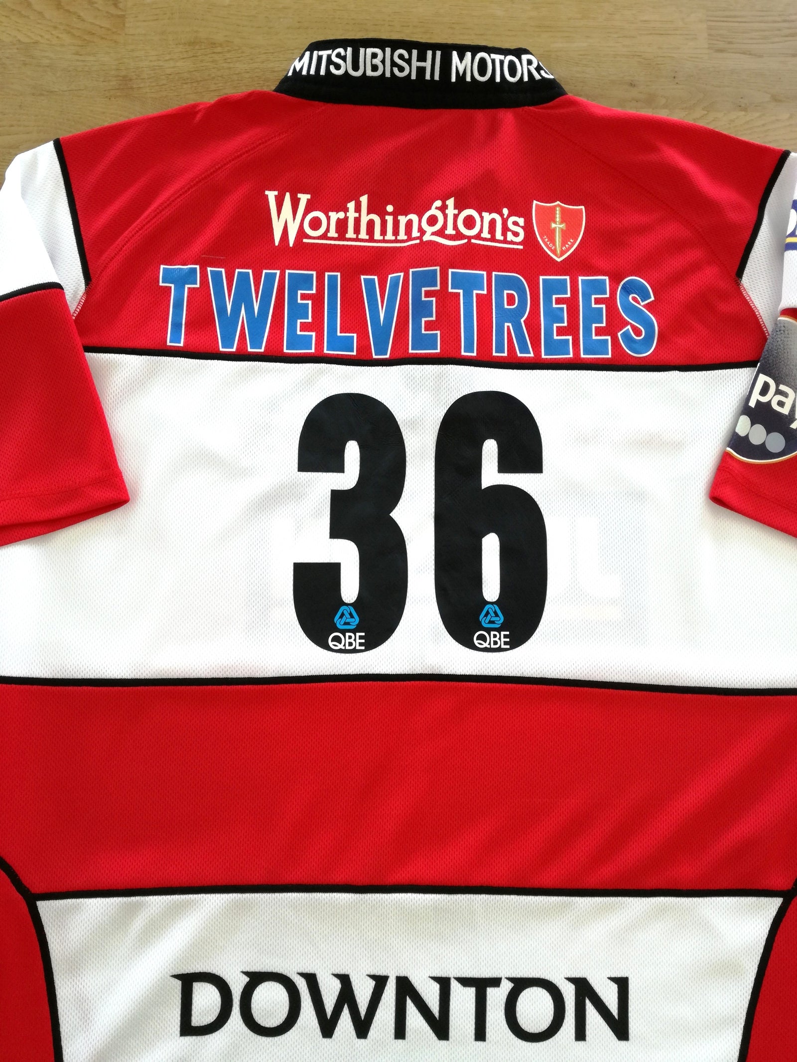 2011/12 Gloucester Home Rugby Shirt Twelvetrees #36