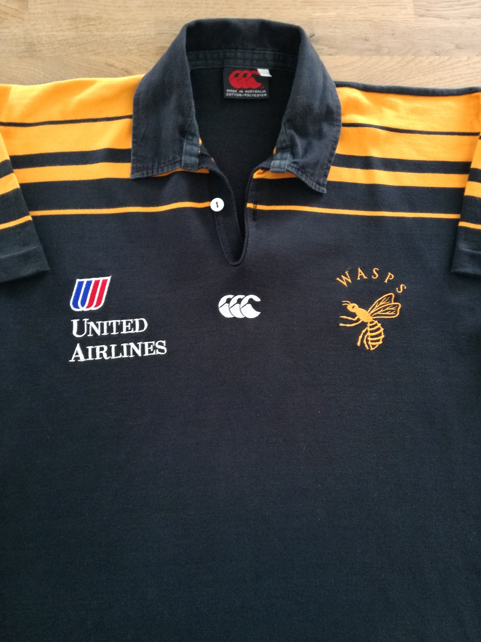 1995/96 Wasps Home Short Sleeved Rugby Shirt