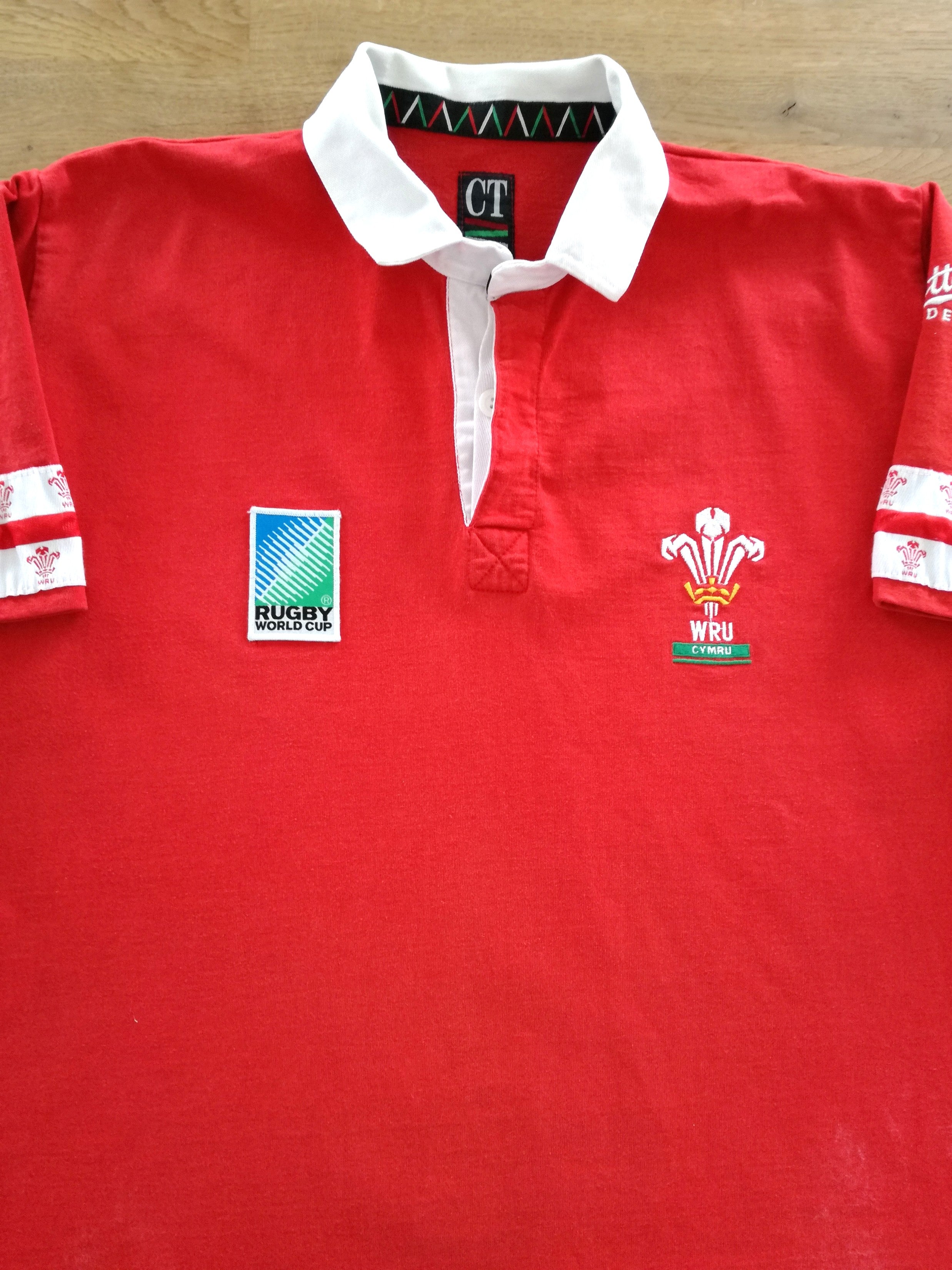 1995 Wales Home World Cup Short Sleeved Rugby Shirt