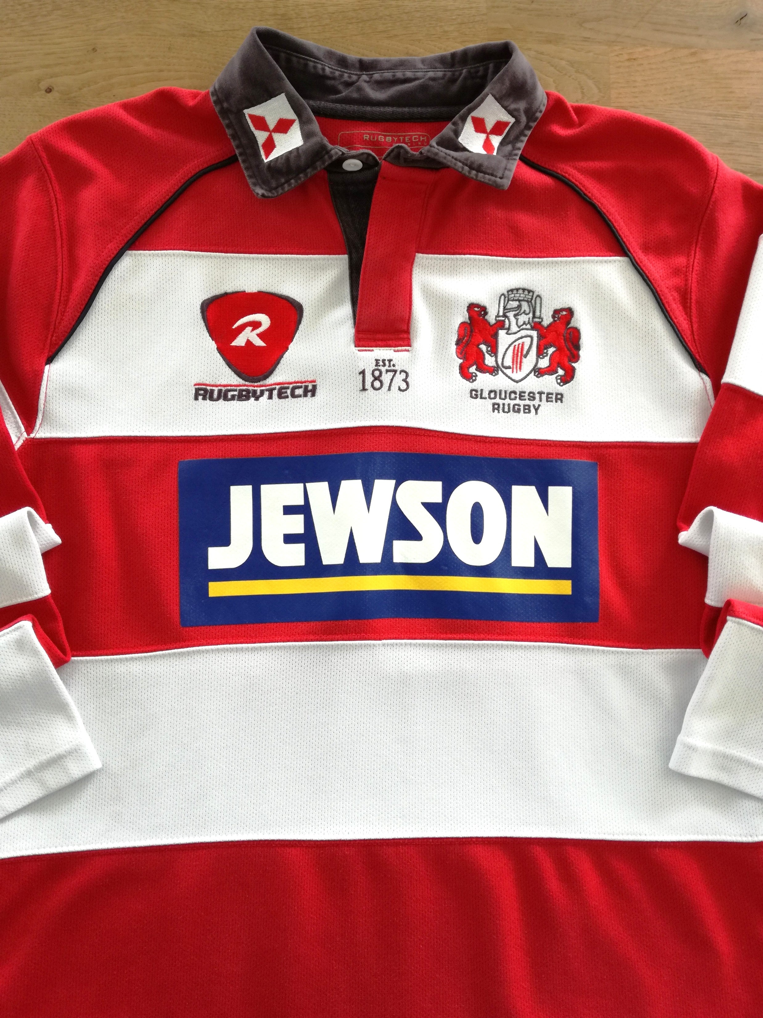 2009/10 Gloucester Home Long Sleeve Rugby Shirt