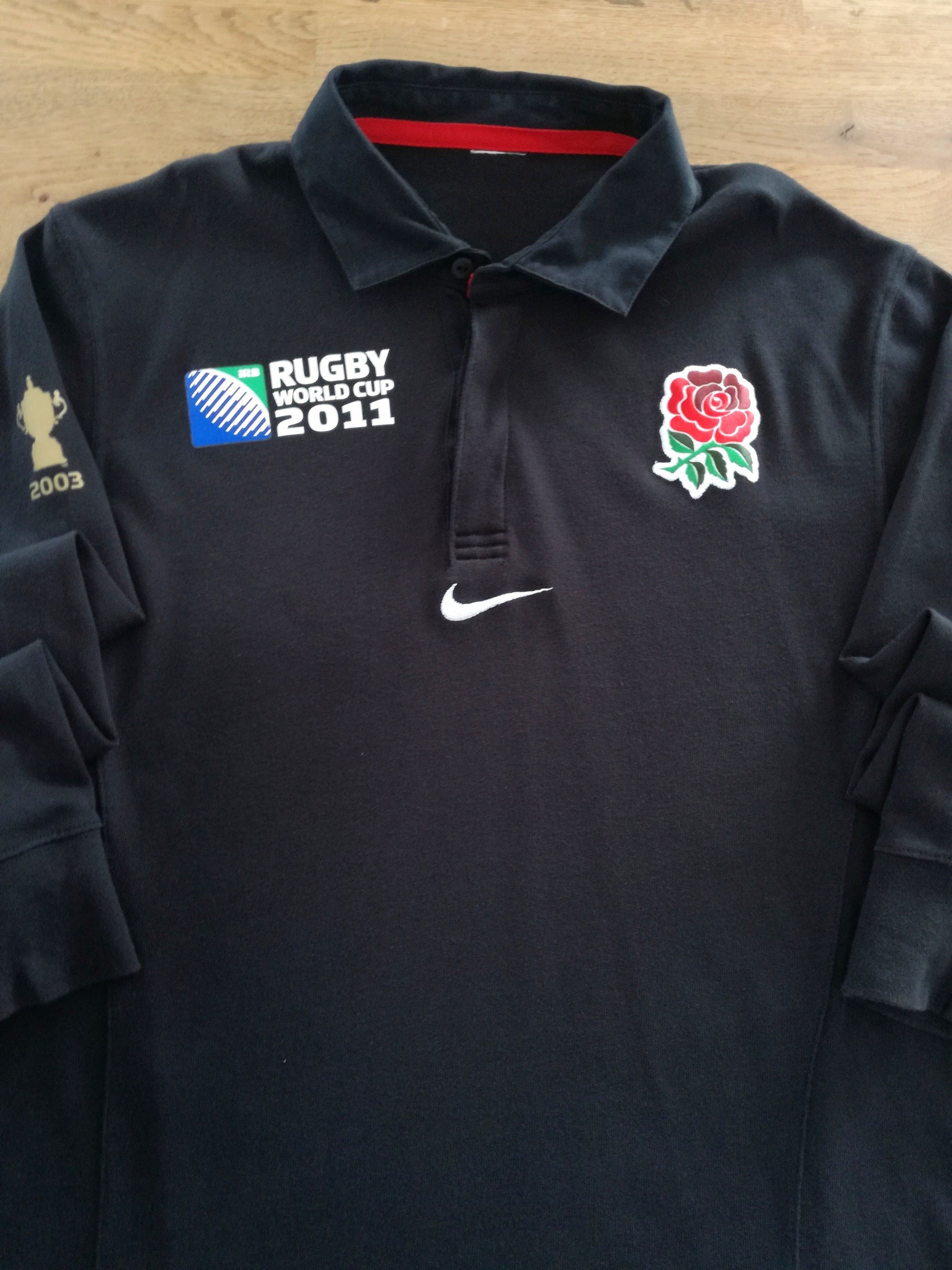2011 England Away World Cup Long Sleeve Rugby Shirt