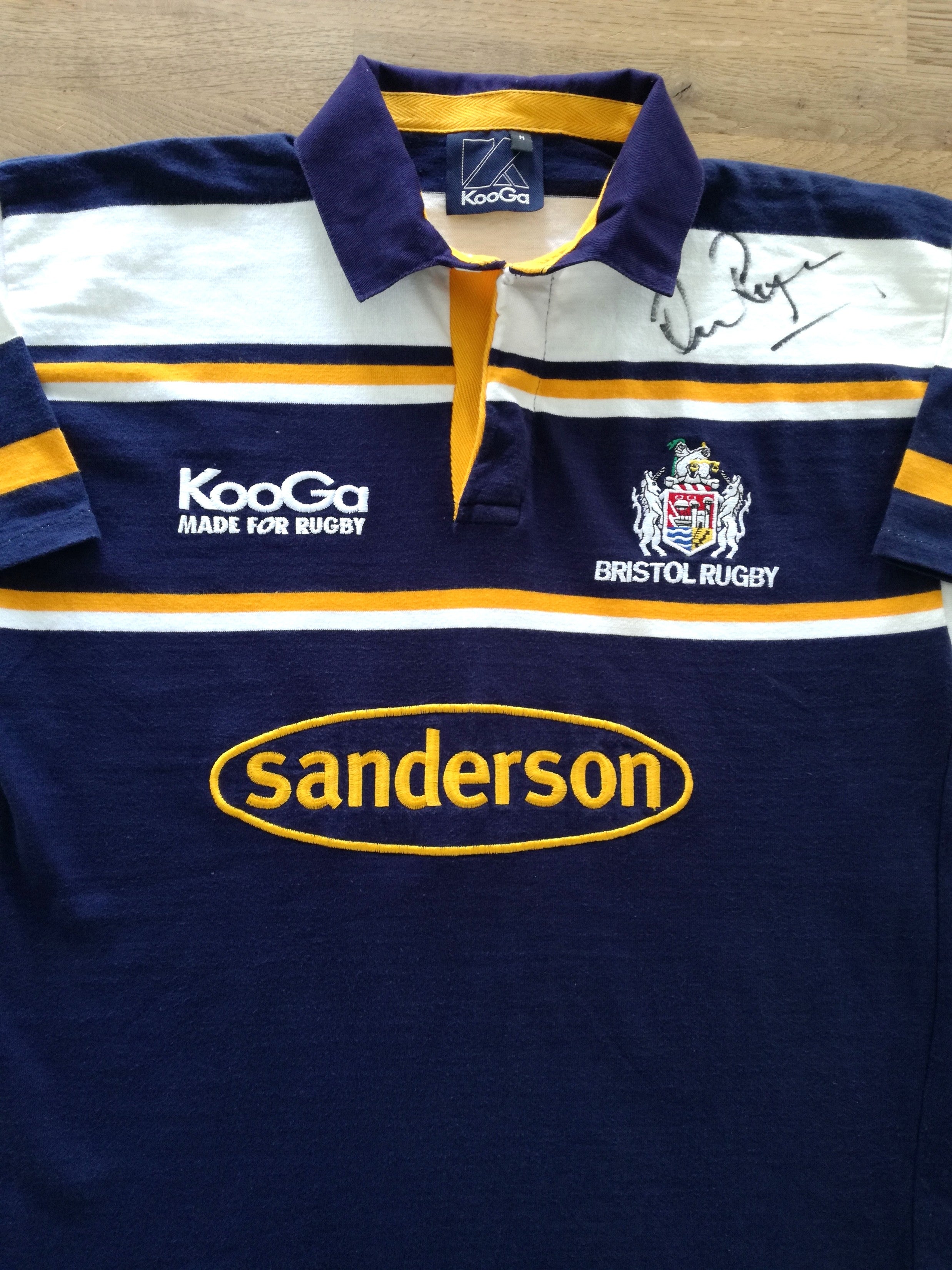 1999/00 Bristol Home Rugby Shirt (Singed by Dean Ryan)