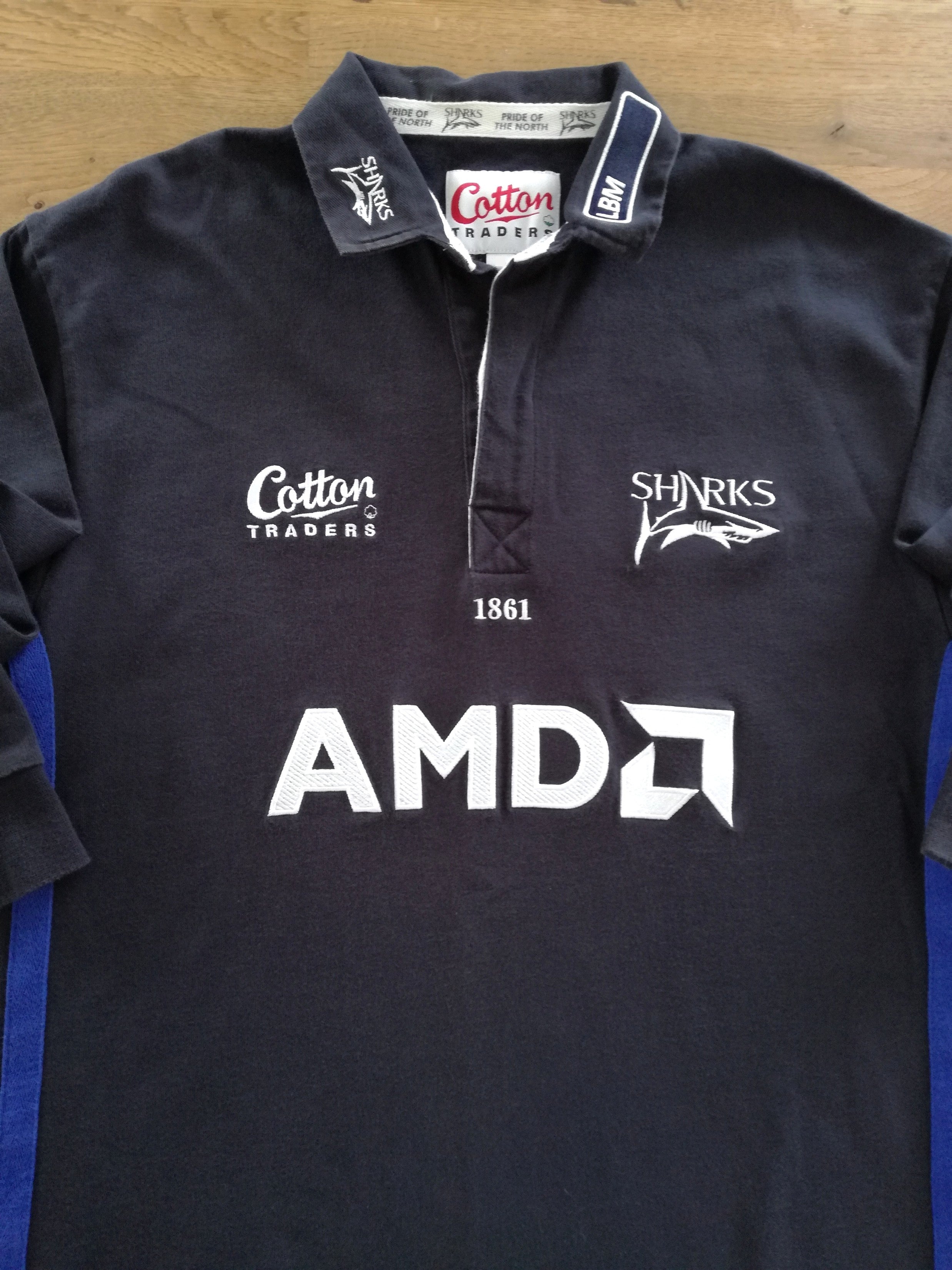 2002/03 Sale Sharks Home Long Sleeve Rugby Shirt