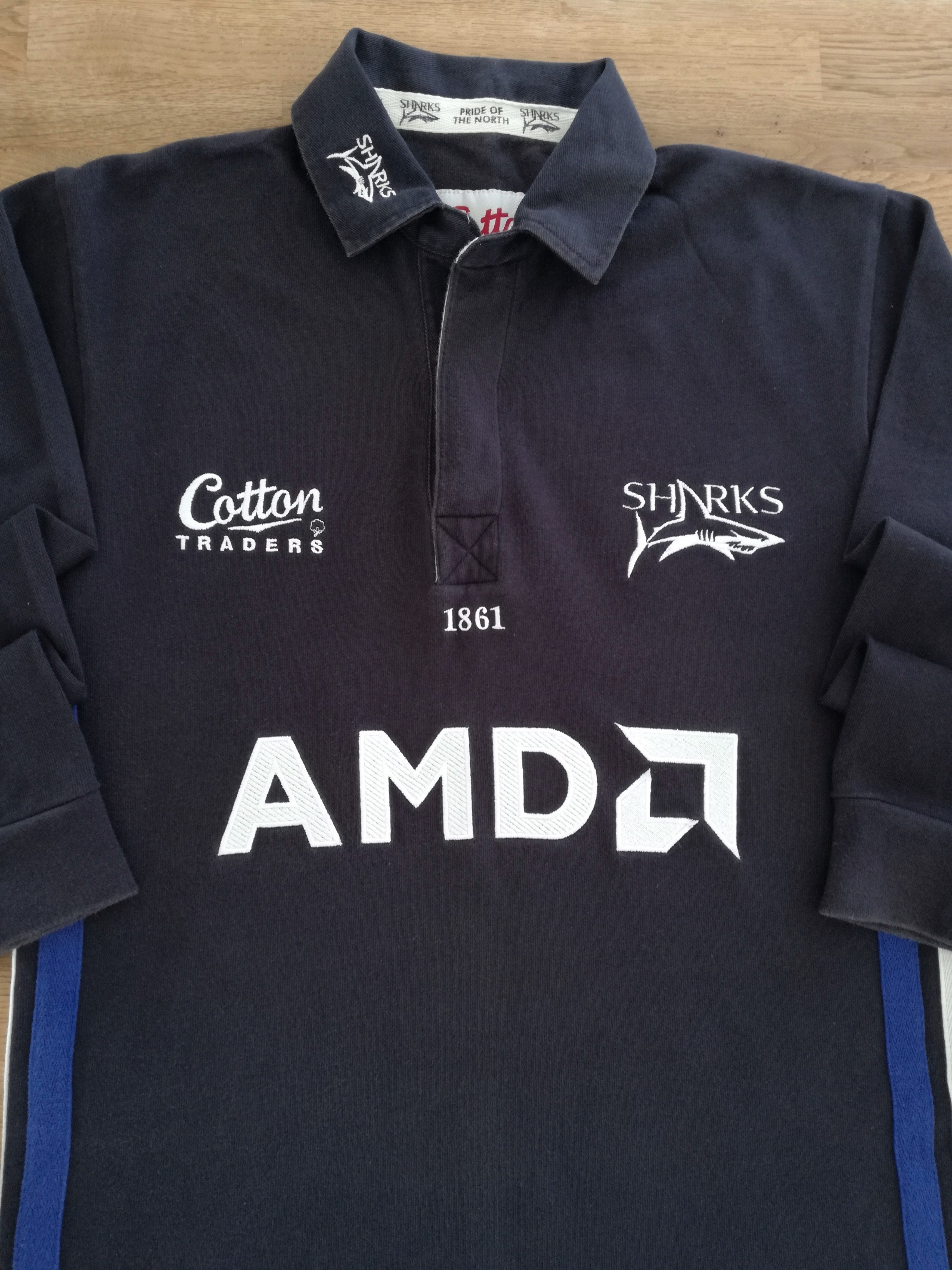 2002/03 Sale Sharks Home Long Sleeve Rugby Shirt