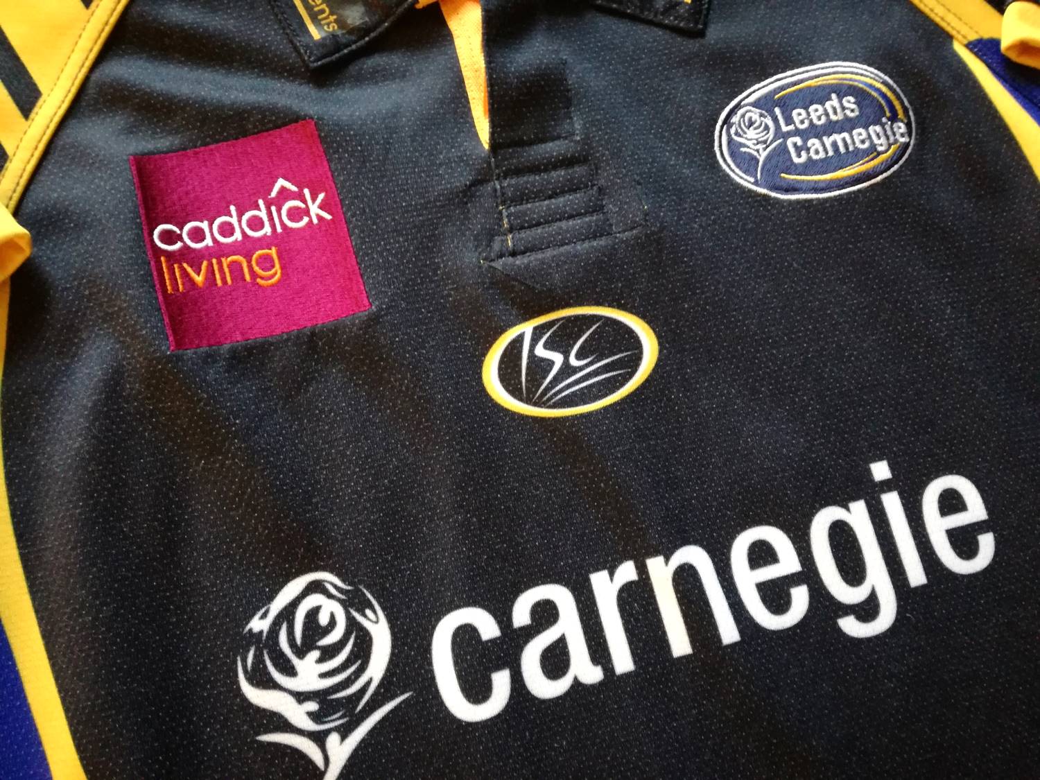 2007/08 Leeds Carnegie Home Premiership Player Issue Rugby Shirt Vasey #10 (Signed) (S)
