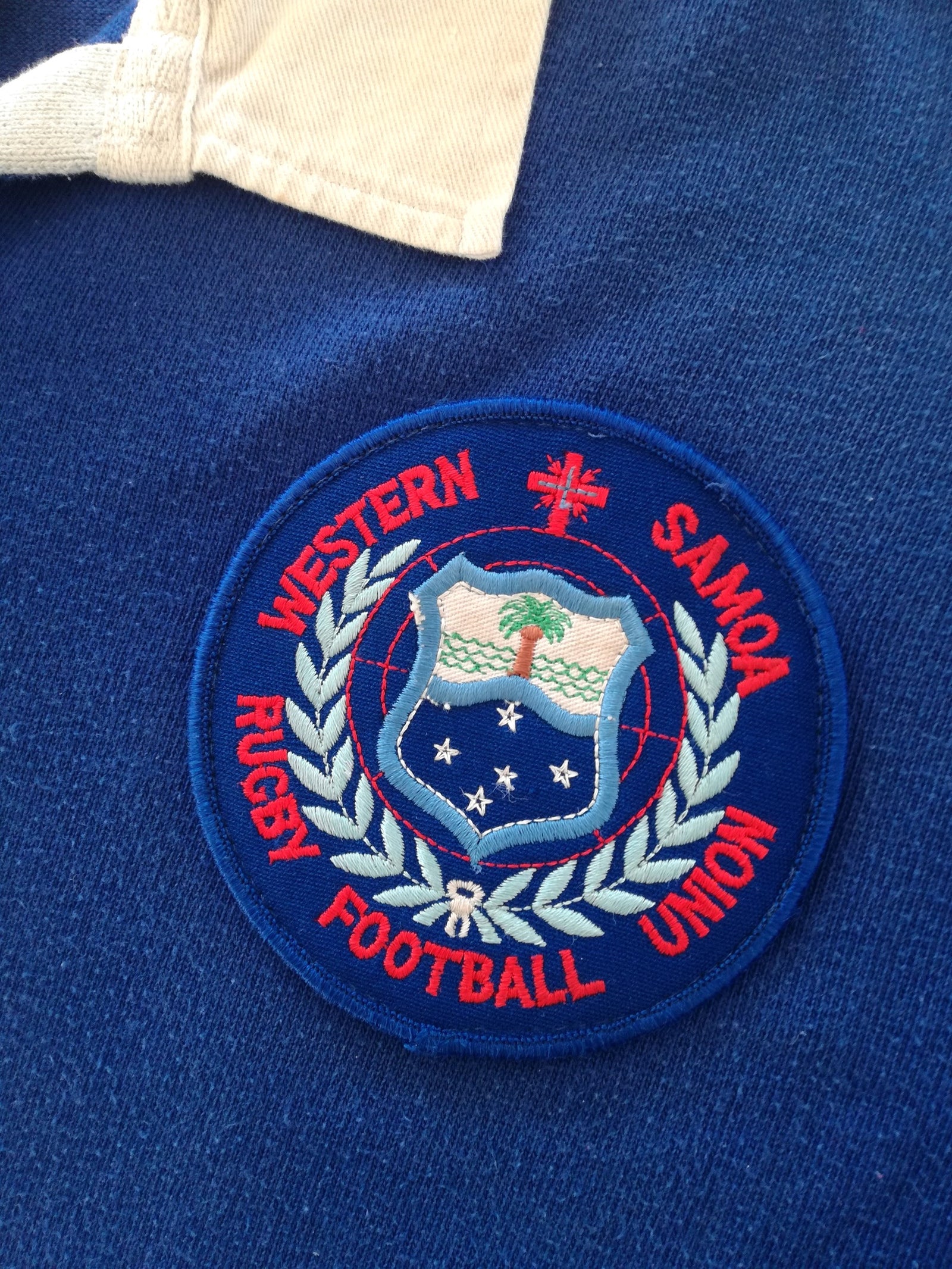 1988 Western Samoa Home Match Worn Rugby Shirt (Iupeli) #8 (L)